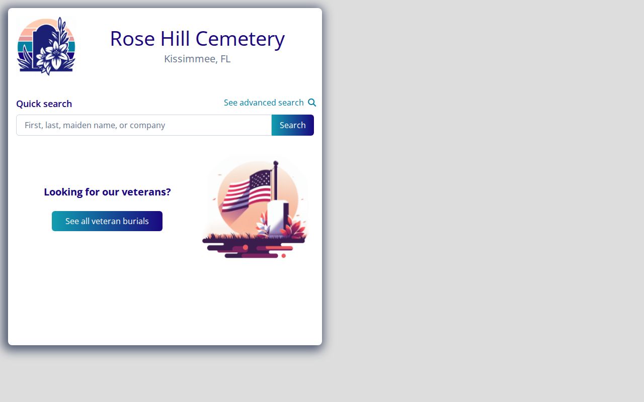 Rose Hill Cemetery burial search for historic Kissimmee neighbors